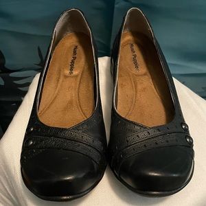 Black low heel wedge (Extra wide)